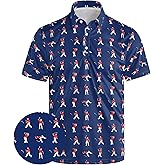 E-Profina Men's Golf Polo Shirts, Funny Golf Shirts for Men, Moisture Wicking Quick Drying Printed Short Sleeves