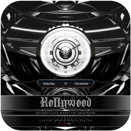 Hollywood Beautiful Clock Widget Theme for Android
