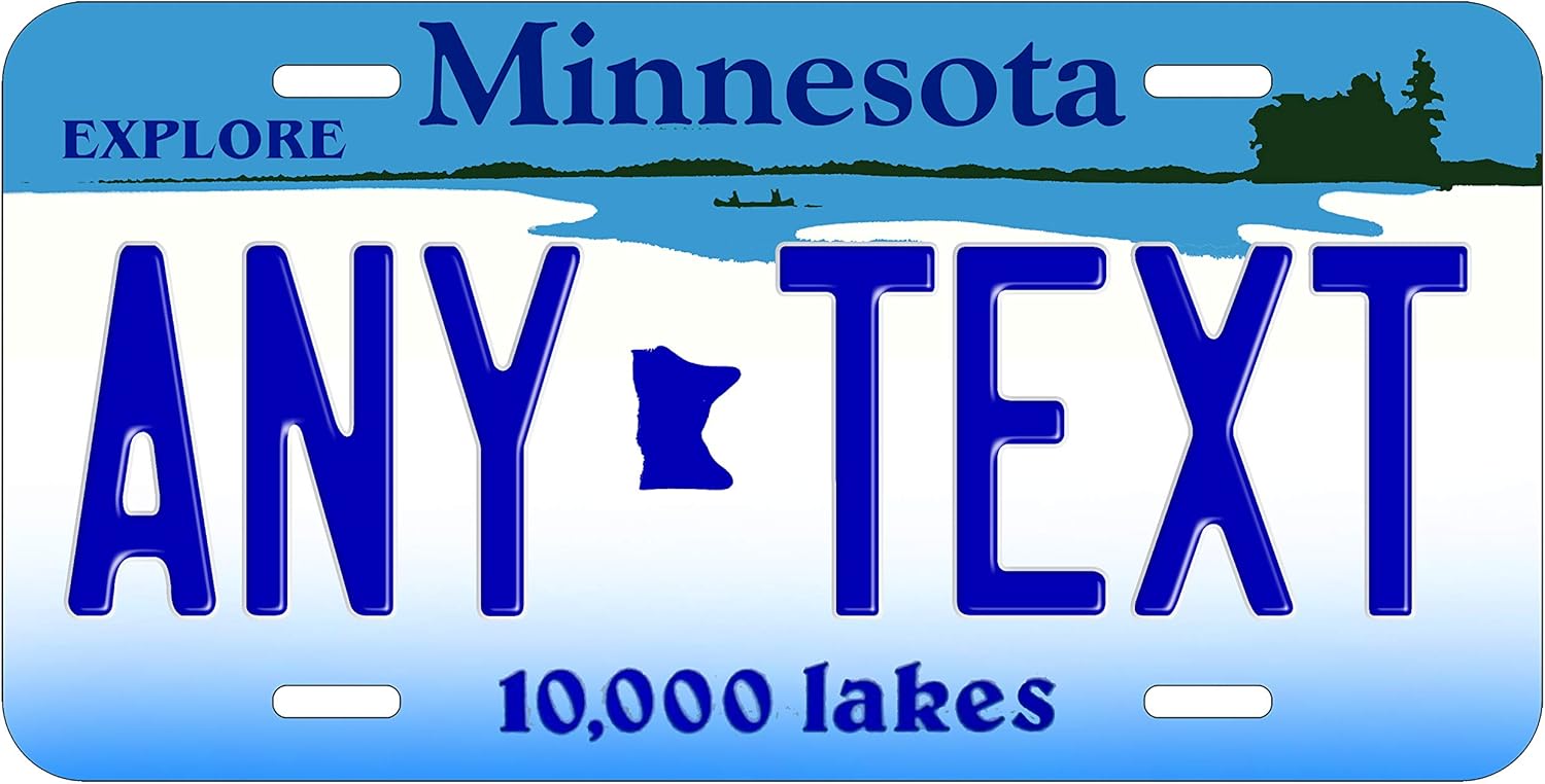 BLACK Minnesota Personalized Custom License Plate Car Motorcycle Bike