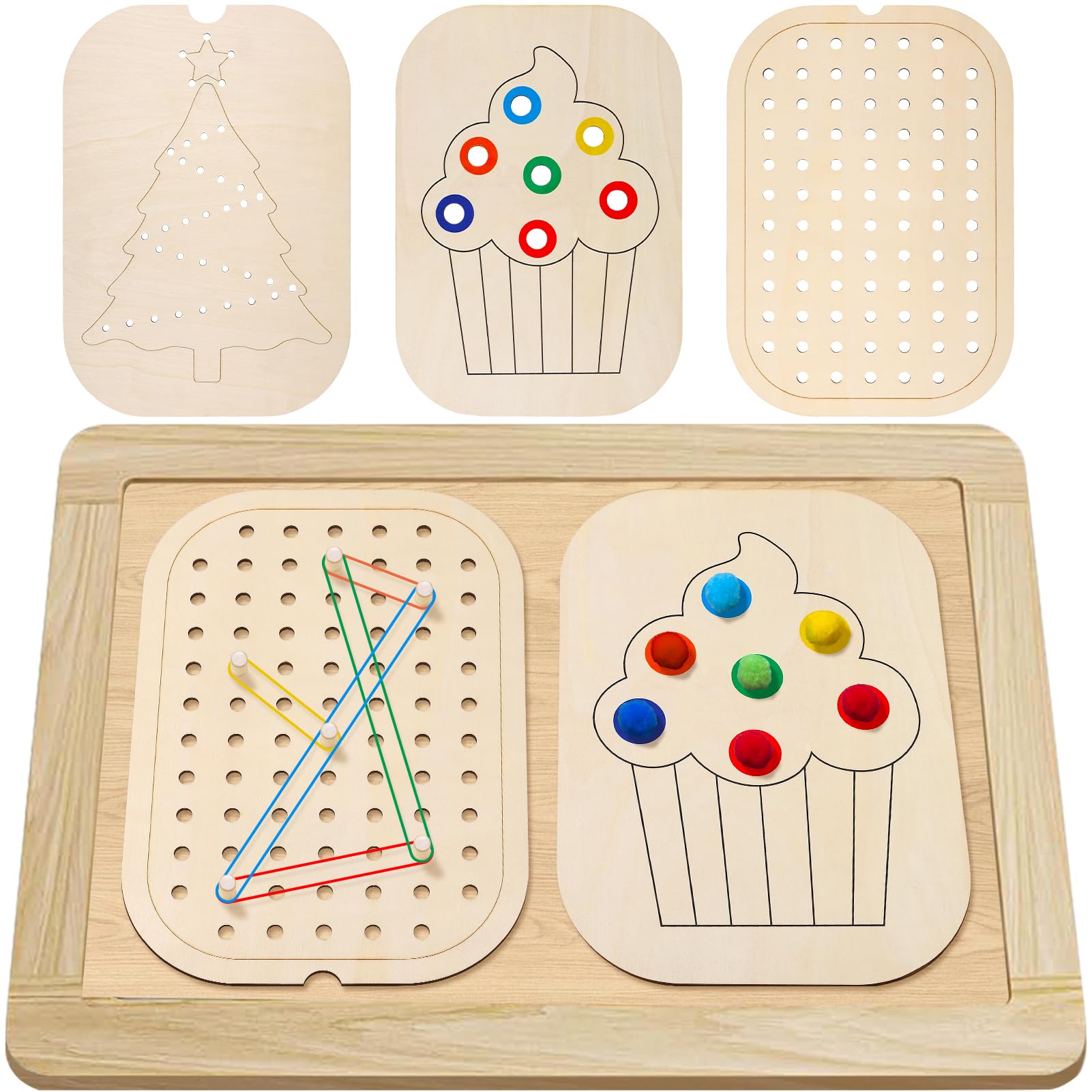 Photo 1 of Ovveroche 3 Pcs Sensory Table Inserts,Sensory Tray Tabletop Board Game Wooden Flat Board Wooden Sensory Bin Tools