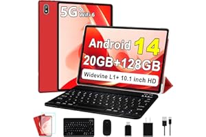 2025 Android 14 Tablet 10 Inch Tablets, 20GB+128GB/1TB Expandable, Tablet with Octa-Core, WiFi 6, Dual Camera, BT 5.0, 6000mA