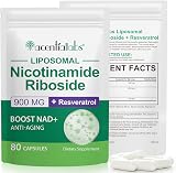 IWKDIJ NAD+ Supplement Nicotinamide Riboside 80 Capsules 900mg