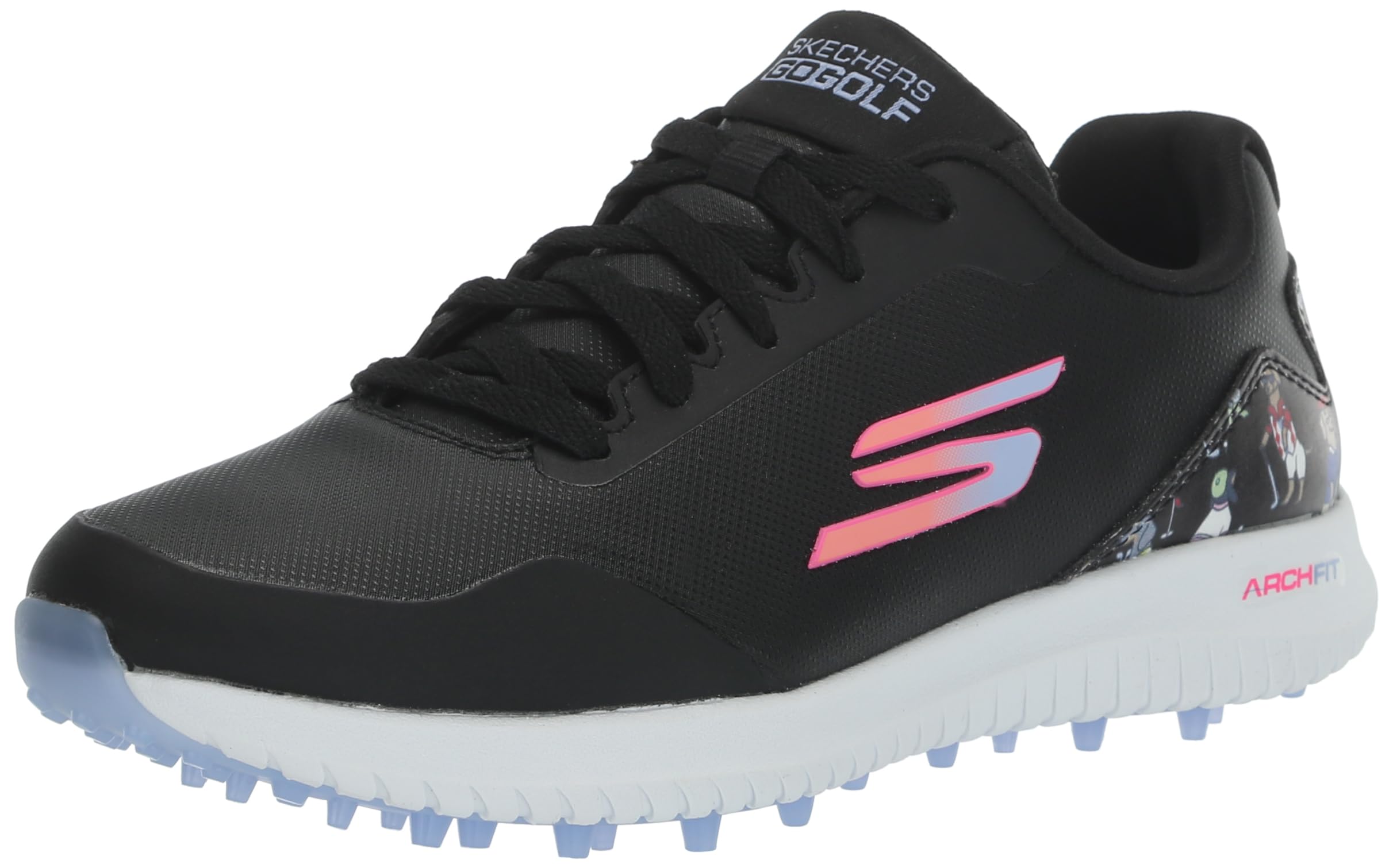 Photo 1 of Skechers Women's Max Arch Fit Golf Shoe Sneaker, Black Dogs Waterproof, 9.5