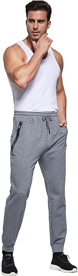 HCSS Mens Joggers Tracksuit Bottoms Dark Grey XXL with Zip Pockets Elastic Waist view 5