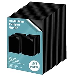 Egofine 8" x 10" Black Plexiglass Sheets 20 Pack
