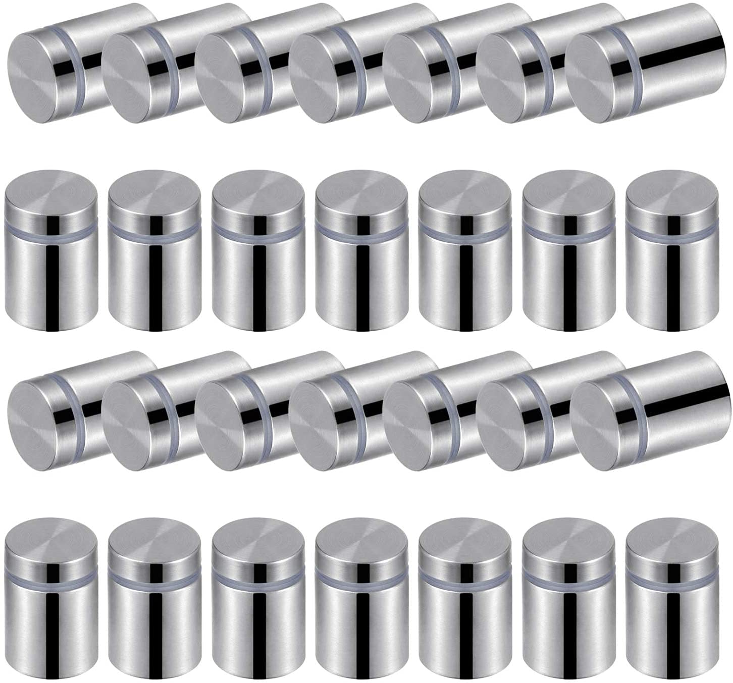 Photo 1 of Favide 48 Packs Sign Standoff Screws Advertising Screws Stainless Steel Wall Standoff Mounts Glass Acrylic Nail for Glass Artwork and Sign Displays (0.75 x 1.18 Inch)