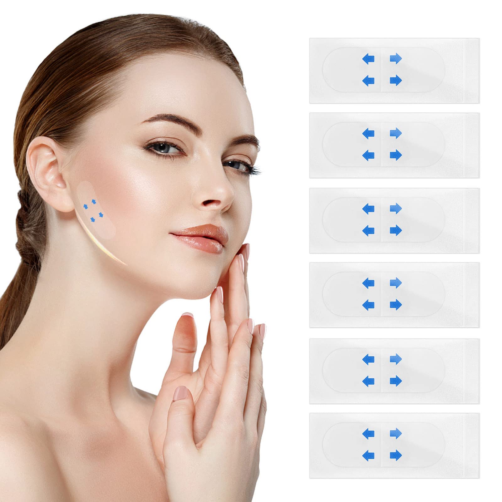 Face Lift Tape, Instant Face Lifting Sticker Invisible Waterproof High Elasticity, Wrinkle Lift Patches Makeup Face Lift Tools for Instant Face and Neck Lifting, Reduce Double Chin(40PCS)