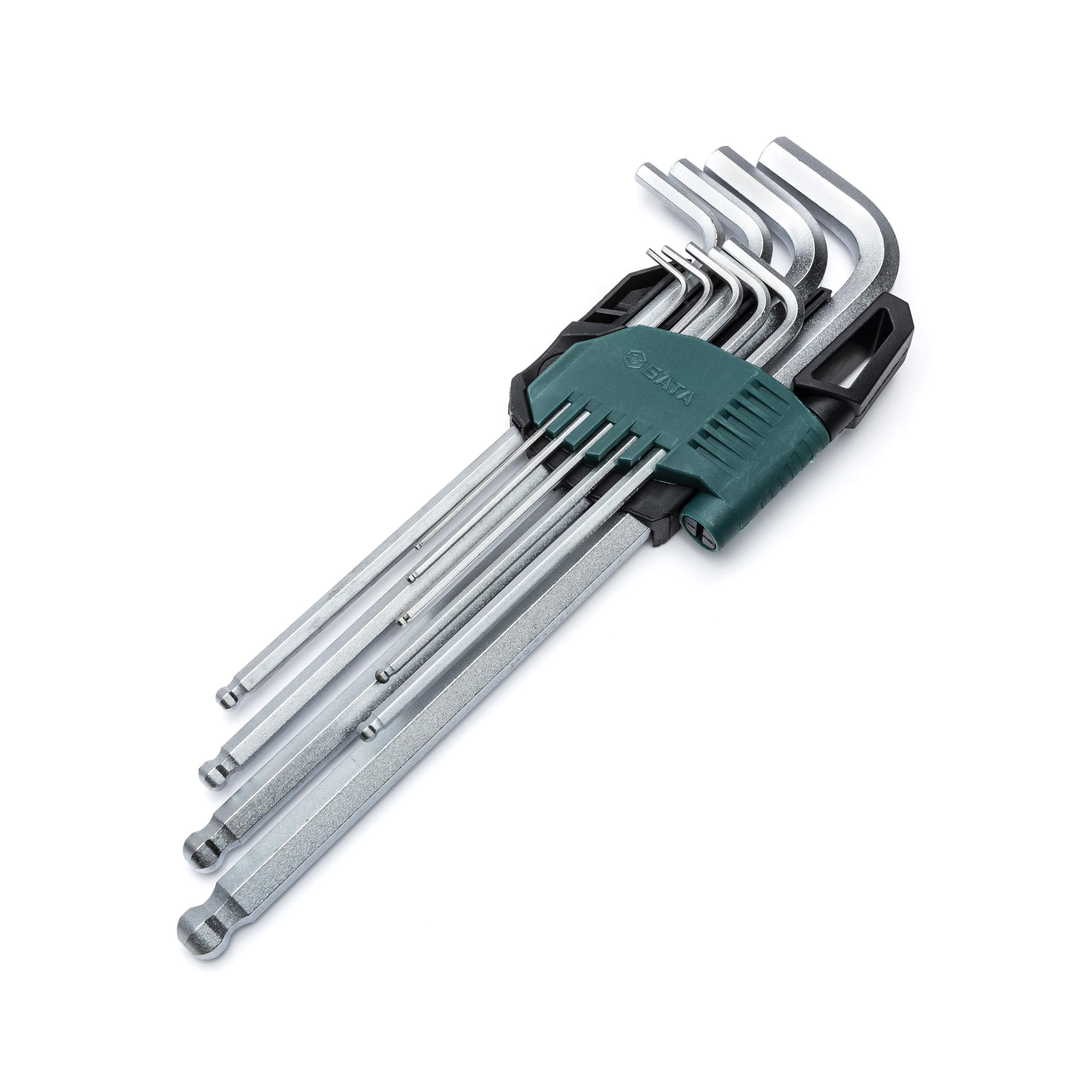 SATA ST09101ASJ 9-Piece Metric Ball Point Hex Key Set with Extra-Long Arm, 1.5mm - 10mm, with Alloy Steel Construction and Storage Caddy — image 1