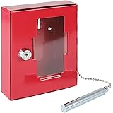 Cassetta Emergenza Con Martelletto - Per Chiavi, Vetro Rompibile, Rosso, 15x12x5cm