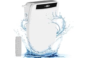HAWKROWN Bidet Toilet Seat, Heated Toilet Seat Round Shape, Electric Bidet with Warm Water and Dryer, 3 Cleaning Mode, Self-Clean Stainless Steel Nozzle, LED Display, Night Light, Slow Close Lid