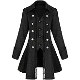 Teyujosem Women's Renaissance Gothic coat medieval pirate steampunk vest jacket