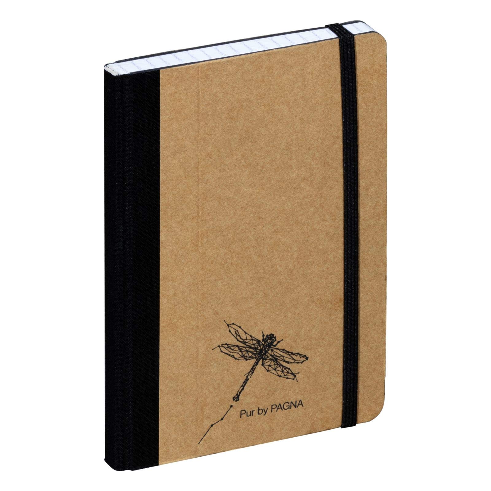 Pagna Notebook A6 Pure High-Quality Kraft Paper Cover and Embossing 192 Pages of Squared Paper