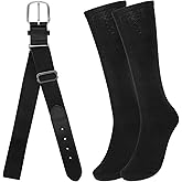 Telooco Baseball Socks Youth Boys, Knee High Softball Socks and Adjustable Elastic Belt Combo Set Sports Accessories for Youth Boys Girls