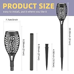Liveasily 4 Pack Led Solar Torch Light with
