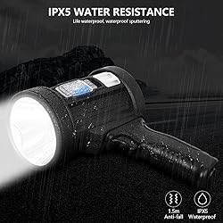 MIXILIN Rechargeable Spotlight, 90,000 Lumens