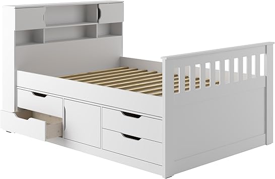 Corliving Bmg 110 D Madison Full Double Captain S Bed In Snow