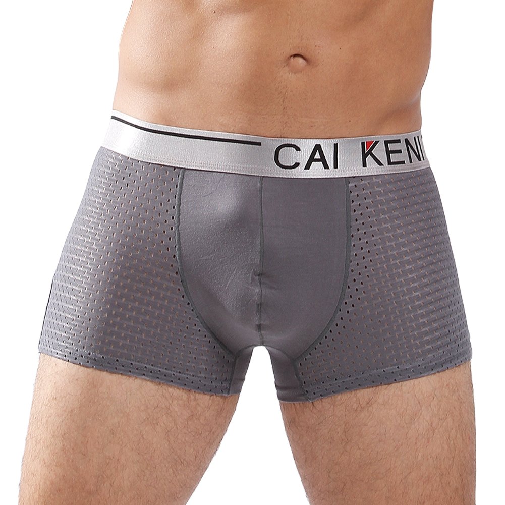CAIKENI Men 3 PIC Underwear Trunks Comfort Soft Boxer Short Grey XXXL