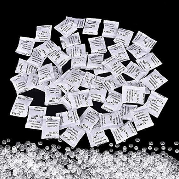 Desiccant Bags, 200 Pack x 1g Silica Gel Sachet Packet Moisture Damp