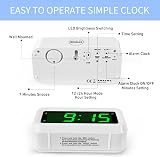KWANWA Battery Operated Alarm Clock 12/24H LED Dimmer Snooze Portable view 3
