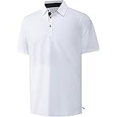 Mens Golf Shirt Short Sleeve Moisture Wicking Dry Fit Performance Solid Casual Pique Collared Golf Polo Shirts for Men
