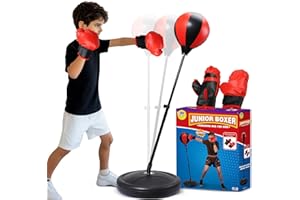 TOY Life Punching Bag for Kids Boxing Bag with Gloves Kids Boxing Punching Set Stand Height Adjustable Punching Bag for Kids 3 4 5 6 Years Old Boy Indoor Toys for Kids Best Boxing Gifts