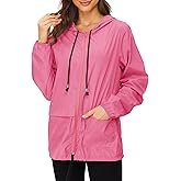 Zando Lightweight Rain Jacket Women Waterproof - Raincoat for Women Packable Rain coat Hooded Windbreaker for Travel Outdoor