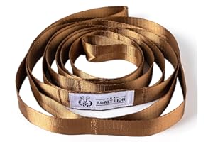 ADALT LION Stretching Strap with 10 Loops, Yoga Straps for Stretching Physical Therapy Equipment, Non-elastic Stretch Strap for Exercise, Pilates, Dance, Gymnastics and Flexibility - Fascia