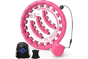 KABCON Infinity Weighted Hula Exercise Hoop Plus Size for Adults Weight Loss, 32/30/16/6 Knots Smart Fitness Hoop for Women/Men Fitness Aids,Fitness and Massage 2 in 1,with Weight Adjustable Spinning Ball