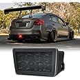 SHINEFIT LED F1 Style Rear Fog Light Compatible with WRX STi 2011-2021 / Impreza 2011-2016 / XV Crosstrek 2013-2017, Strobe Flashing Brake Light Smoked Lens