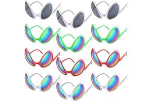 Bencailor 12 Pack Alien Glasses with Lenses Funny Glasses for Alien Costume Accessories Christmas Party Favor(Multi Colors)