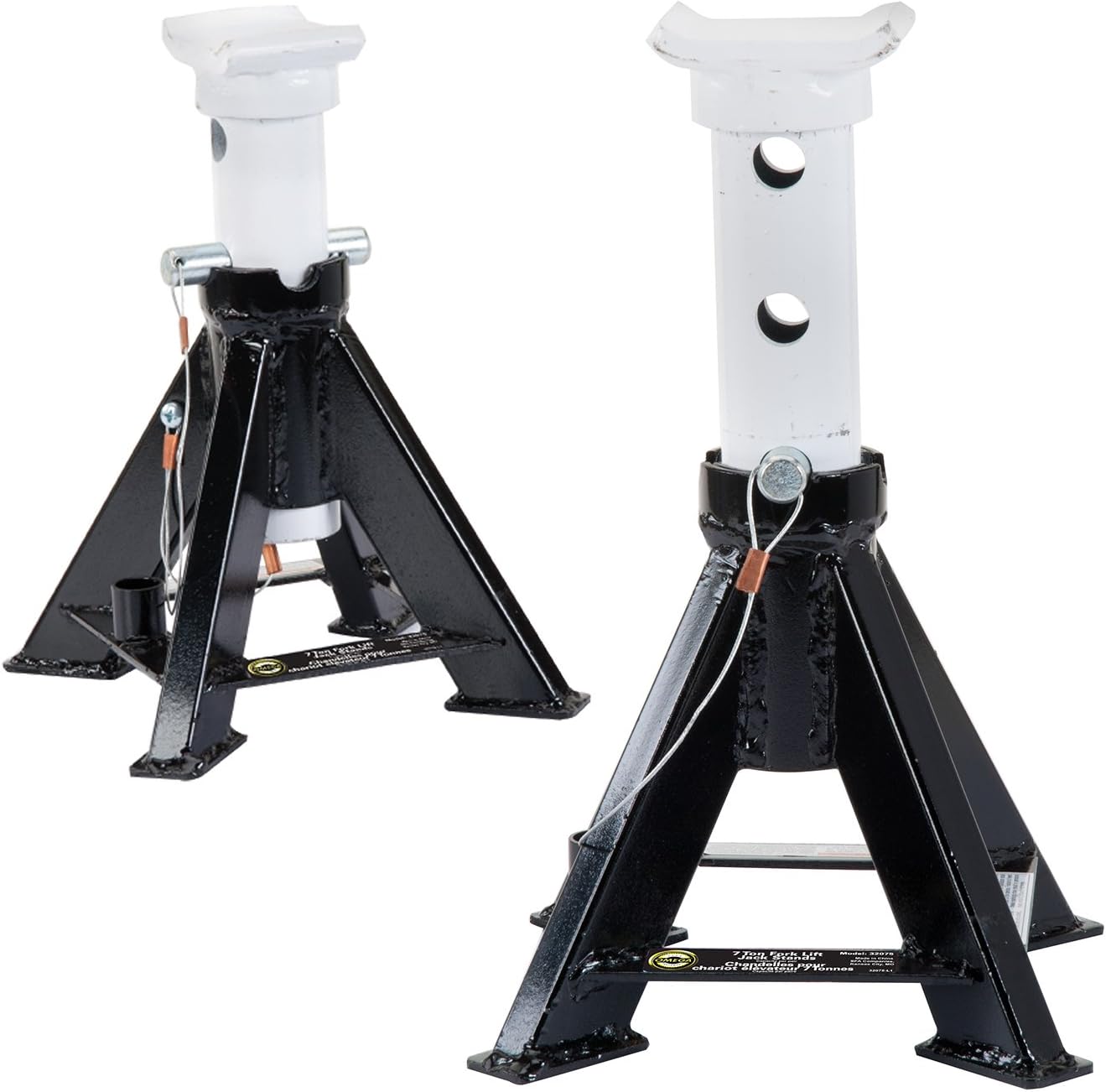 Omega 32075B Black Forklift Jack Stand7 Ton Capacity, Jack Stands