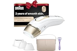 Braun Smart IPL, Silk·Expert Pro 5: at Home Laser Hair Removal for Women and Men, Permanent Visible Hair Reduction in Hair Regrowth for Body & Face, Wide Head and Two Precision Heads, IPL5347