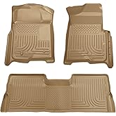 Husky Liners Weatherbeater Floor Mats | Fits 2008-2010 Ford F-250, F-350, F-450 Crew CAB ONLY Without Manual Shifter (Footwell Coverage) | Front & 2nd Row, 3-pc Tan - 98383