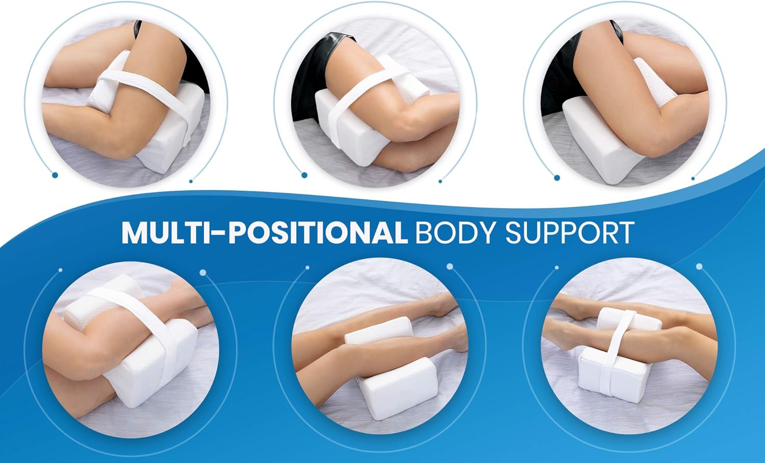 Everlasting Comfort Pure Memory Foam Knee Pillow with Adjustable and Removable Strap - Ear Plugs Included - Leg Pillow for Sleeping: Home & Kitchen