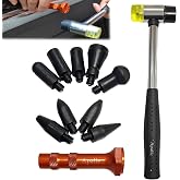 Apalie 10Pcs Dent Repair Tap Down Tools,Detachable Rubber Hammer Kit | Wear-resistant non-slip handle,9 varied heads,lightweight,DIY dent removal for vehicles &amp; appliances