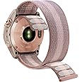 Abanen Hook and Loop Quick Dry 20mm Watch Band for Garmin Fenix 8 43mm / epix Pro 42mm / Fenix 7S/6S/5S, Woven Nylon Ultralight Sport Wristband Strap for Instinct 2S / Instinct E 40mm