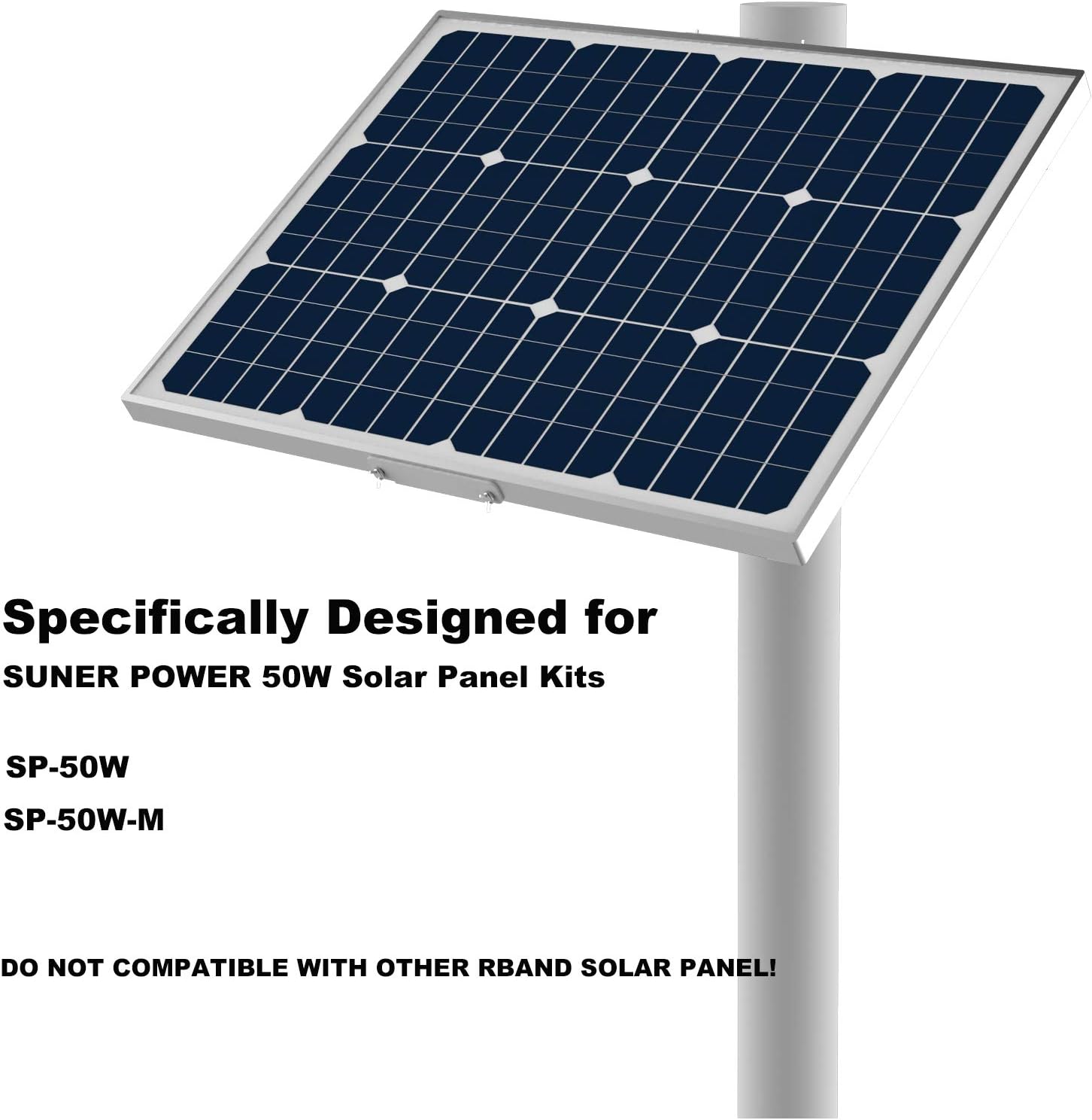 SUNER POWER Adjustable Pole Mounting Bracket Rack Kit for 50W Solar Panel - Fit Pole Dia 2.35-4.0 Inch / 60mm - 100mm: Garden & Outdoor