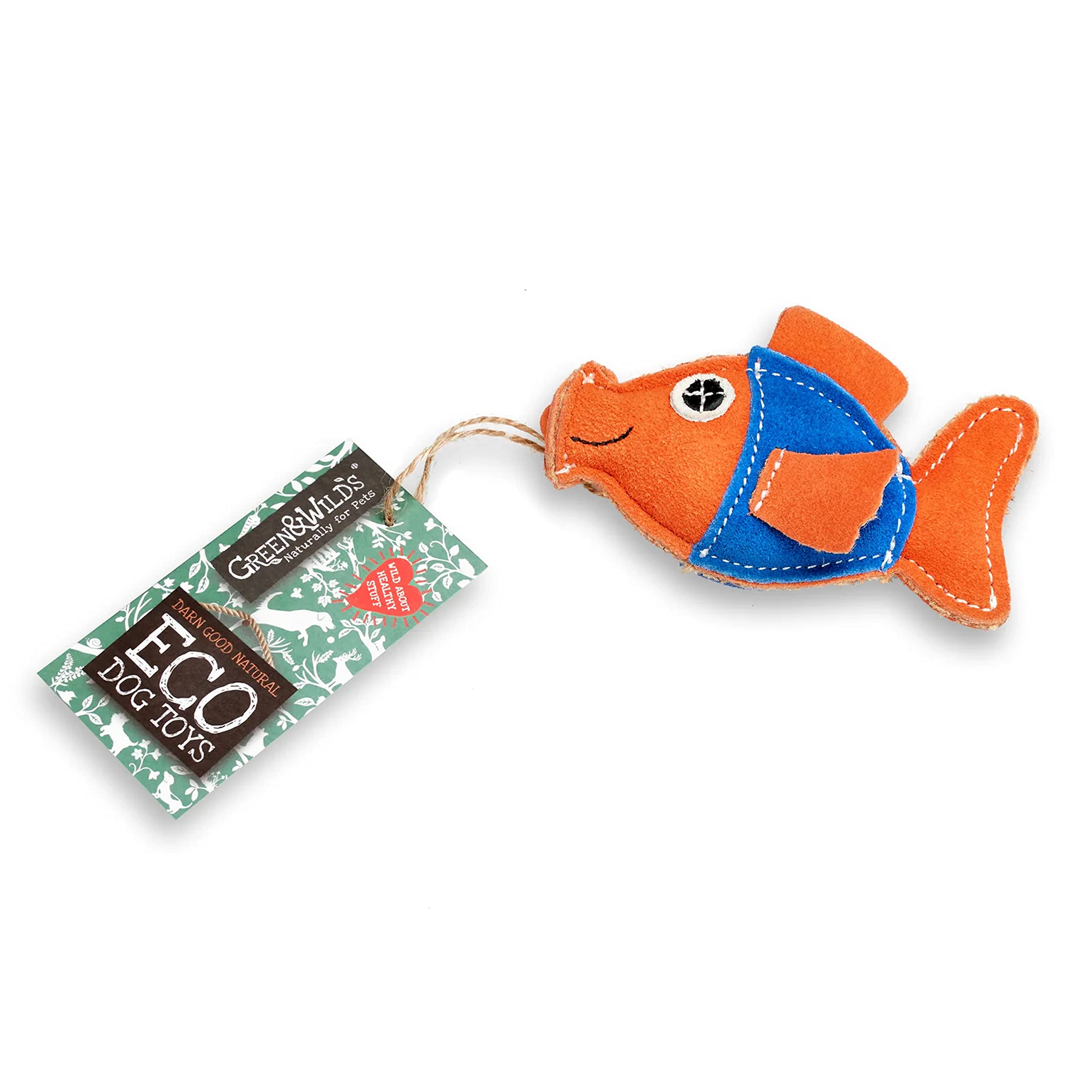 Green & Wilds Eco-Friendly Natural Dog Toy - Goldie the Goldfish