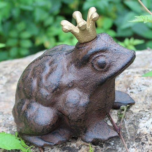 Mlzaq - Adornos de jardín vintage con corona de rana y príncipe de