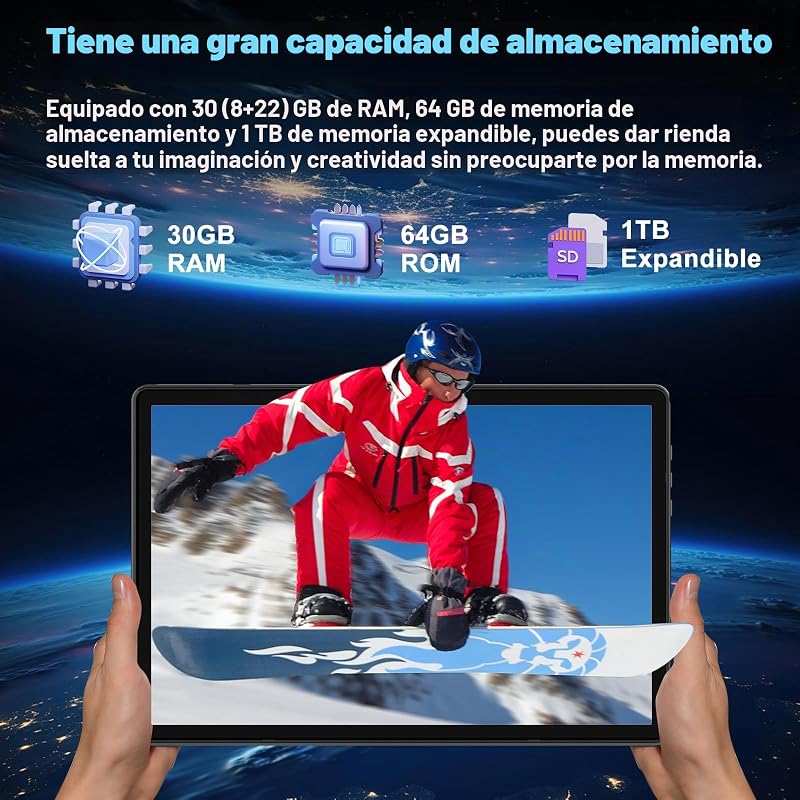 Tablet 10 Pulgadas Android 15, 30 GB RAM + 2 TB ROM Expansión, Widevine L1