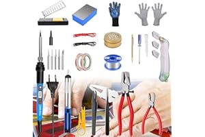 MOZIGENA Stained Glass Kit, Stained Glass Supplies, Stained Glass Kits for Beginners, with 80W Soldering Iron Kit, Glass Cutter Tool Kit, Copper foil Tape, Cut Resistant and Welding Gloves