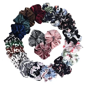 Amazon Com Fxbar 21pcs Chiffon Flower Hair Scrunchies Elegant