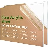 2 Pieces 8 x 10 Clear Acrylic Sheet Plexiglass - 1/8"(3mm) Thick | Plastic Sheets for Craft, Picture Frames, Windows and DIY Displays and More; Cut with Saw or Hand Tools, No Laser Cut