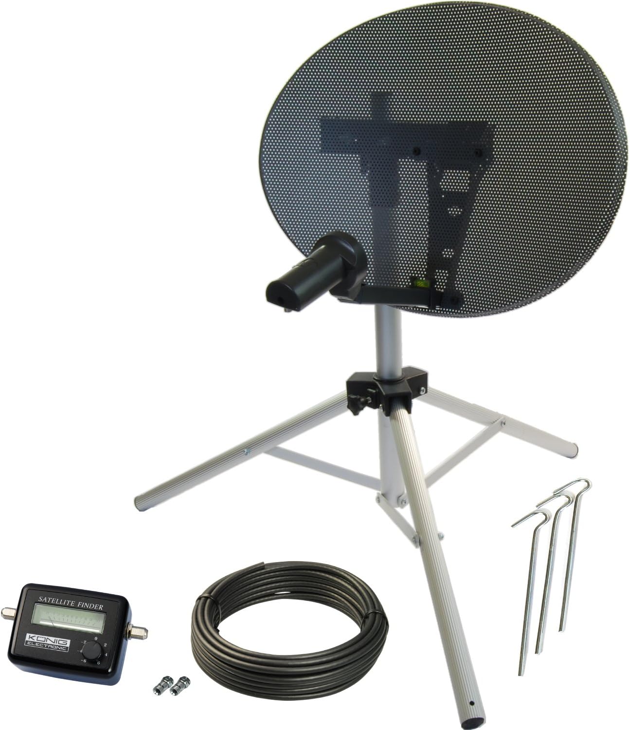 Satgear portátil 48 cm medidor de Kit de antena parabólica Satfinder y