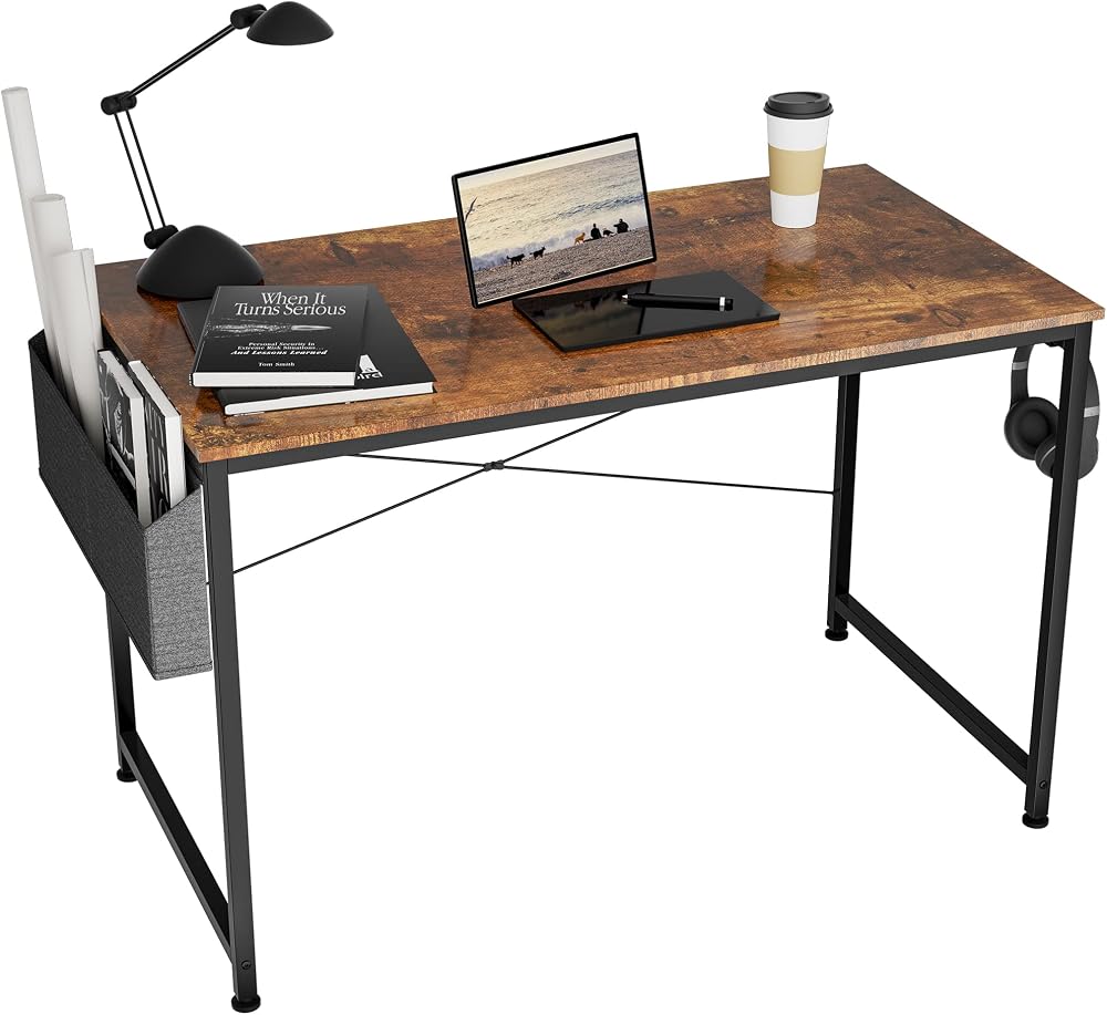 HOMIDEC Writing Desk 80x50x75cm with Storage Bag and Hook