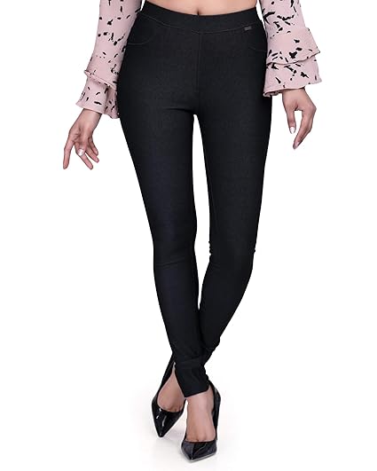 plain black jeggings