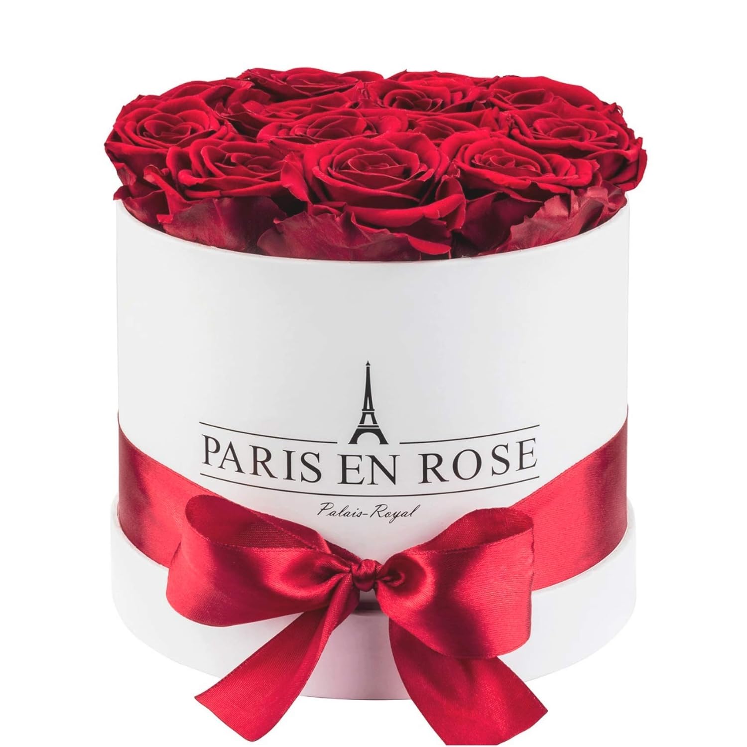 Paris En Rose Rosenbox Weiße Flowerbox Mit Bordeauxroten Infinity Rosen Palais Royale 15 Konservierte Blume