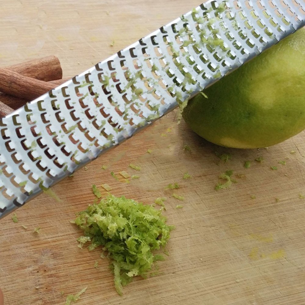 WISHPOOL Stainless Steel Grater Zester for Cheese Lemon Ginger & Potato with Plastic Cover(Black)