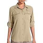 Women's UPF 50 UV Sun Protection Long Sleeve Safari Shirts Quick Dry Hiking Travel Fishing Outdoor Cool Shirts