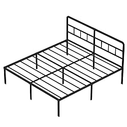 DiaOutro King Size Bed Frame with Headboard, 18